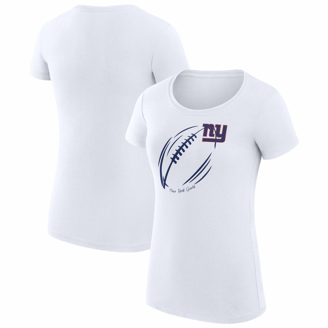 New York Giants G-III 4Her by Carl Banks Women's Super-Slim Fit Lightweight Subtle Football T-Shirt - White - NFL