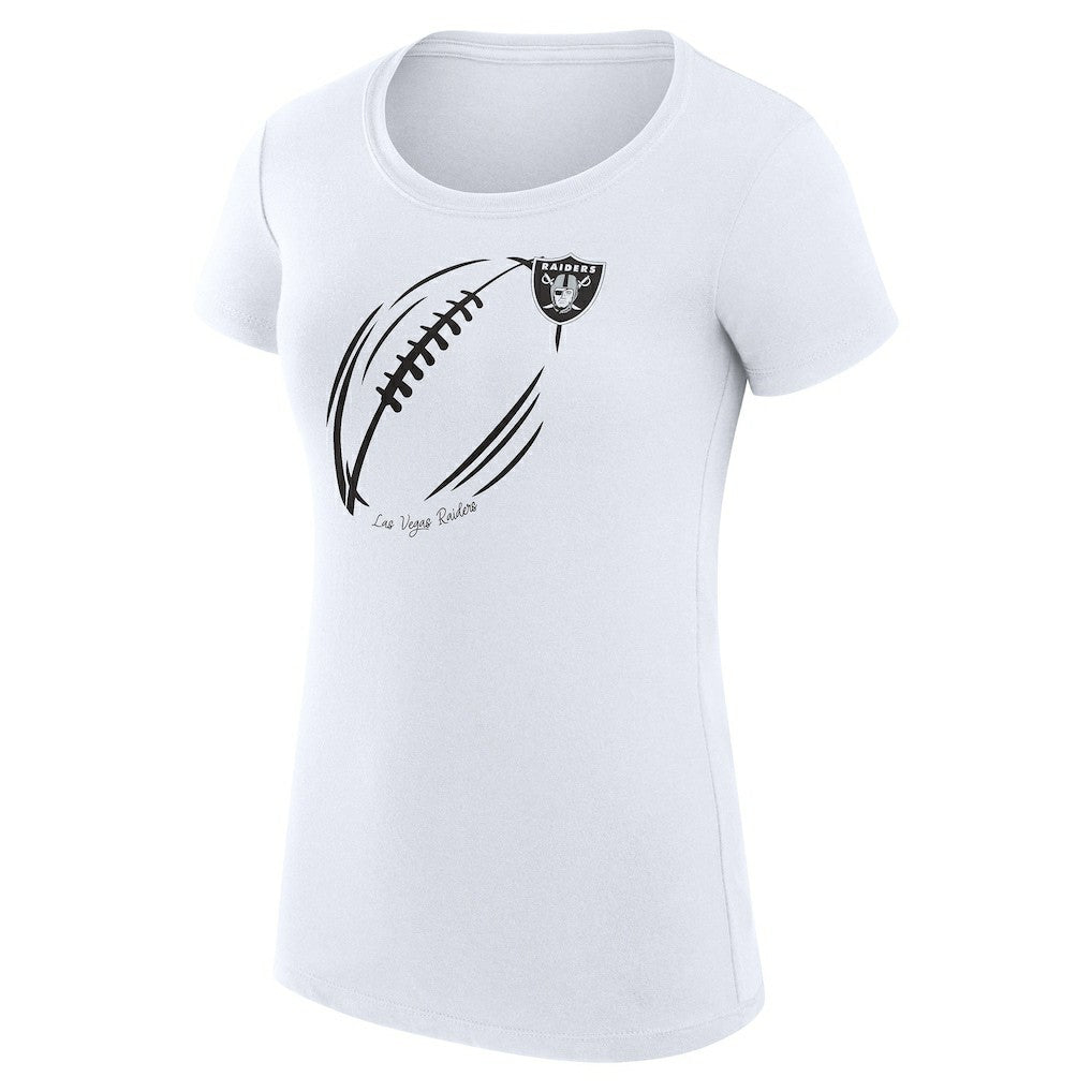 Las Vegas Raiders G-III 4Her by Carl Banks Women's Super-Slim Fit Lightweight Subtle Football T-Shirt - White - NFL