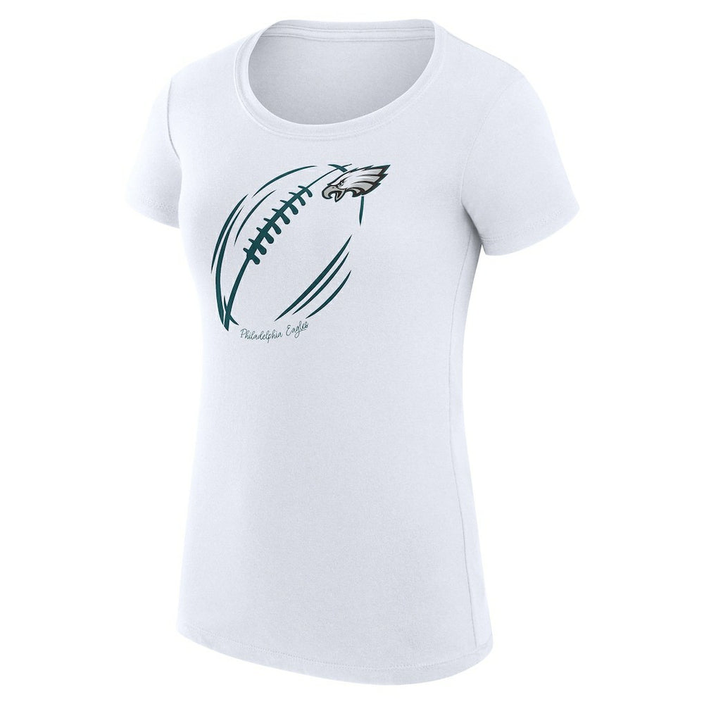 Philadelphia Eagles G-III 4Her by Carl Banks Women's Super-Slim Fit Lightweight Subtle Football T-Shirt - White - NFL