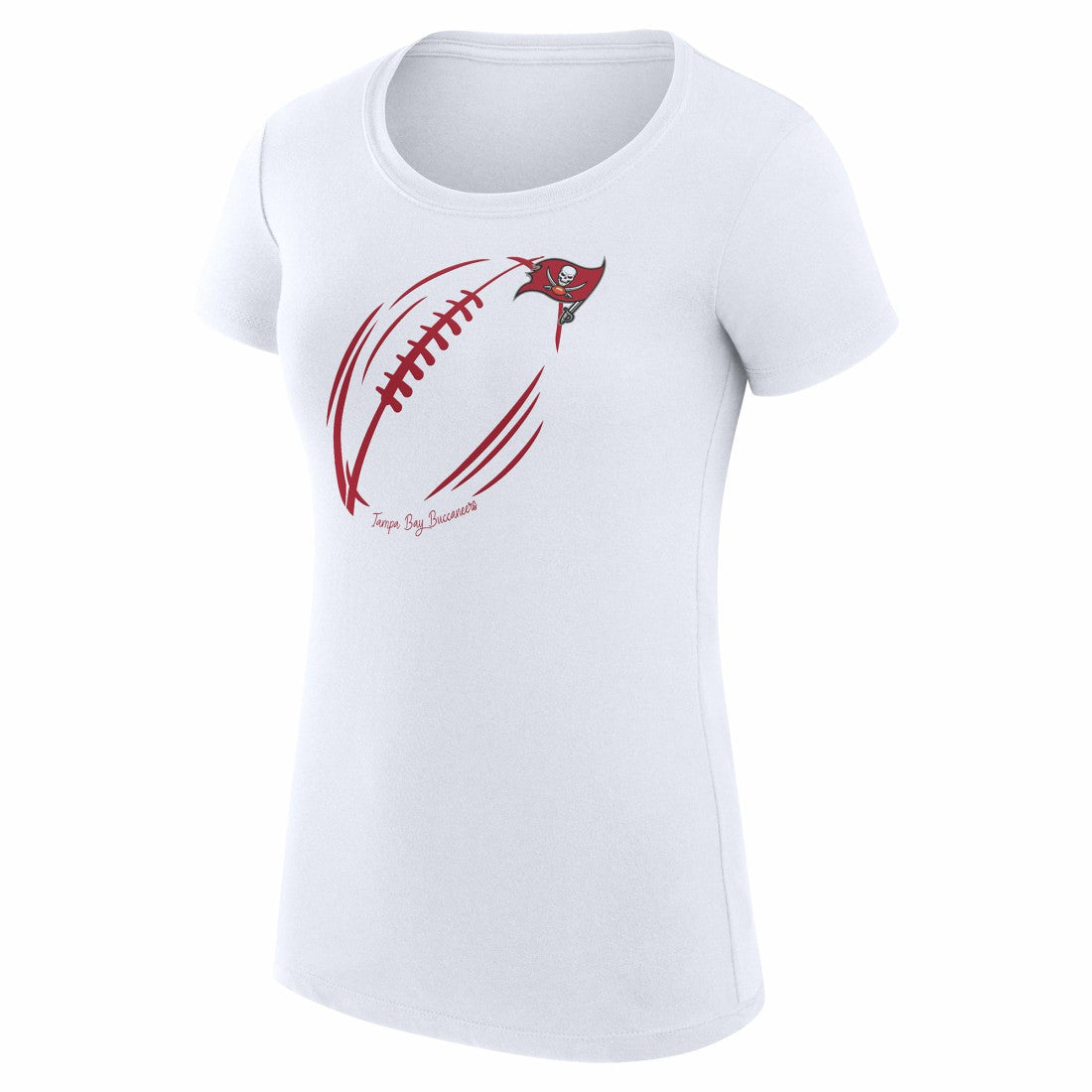 Tampa Bay Buccaneers G-III 4Her by Carl Banks Women's Super-Slim Fit Lightweight Subtle Football T-Shirt - White - NFL