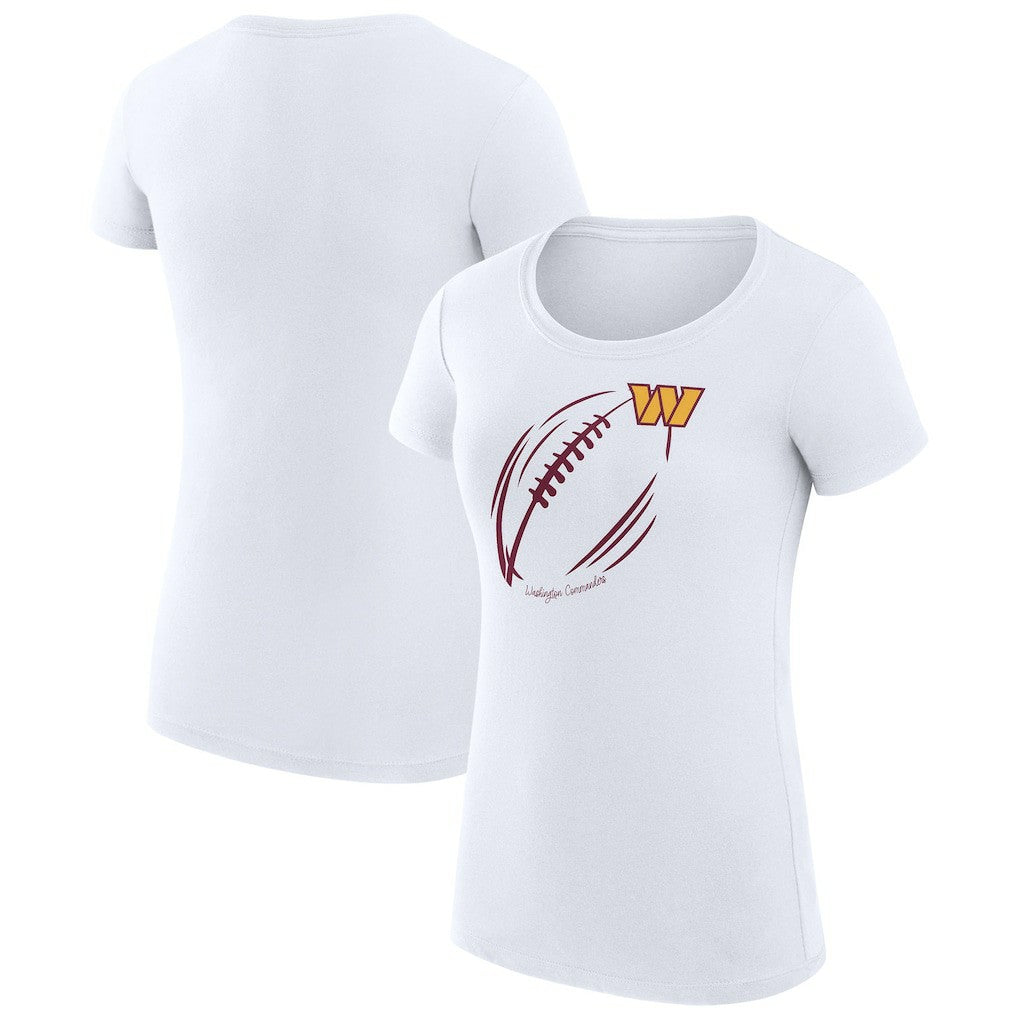Washington Commanders G-III 4Her by Carl Banks Women's Super-Slim Fit Lightweight Subtle Football T-Shirt - White - NFL