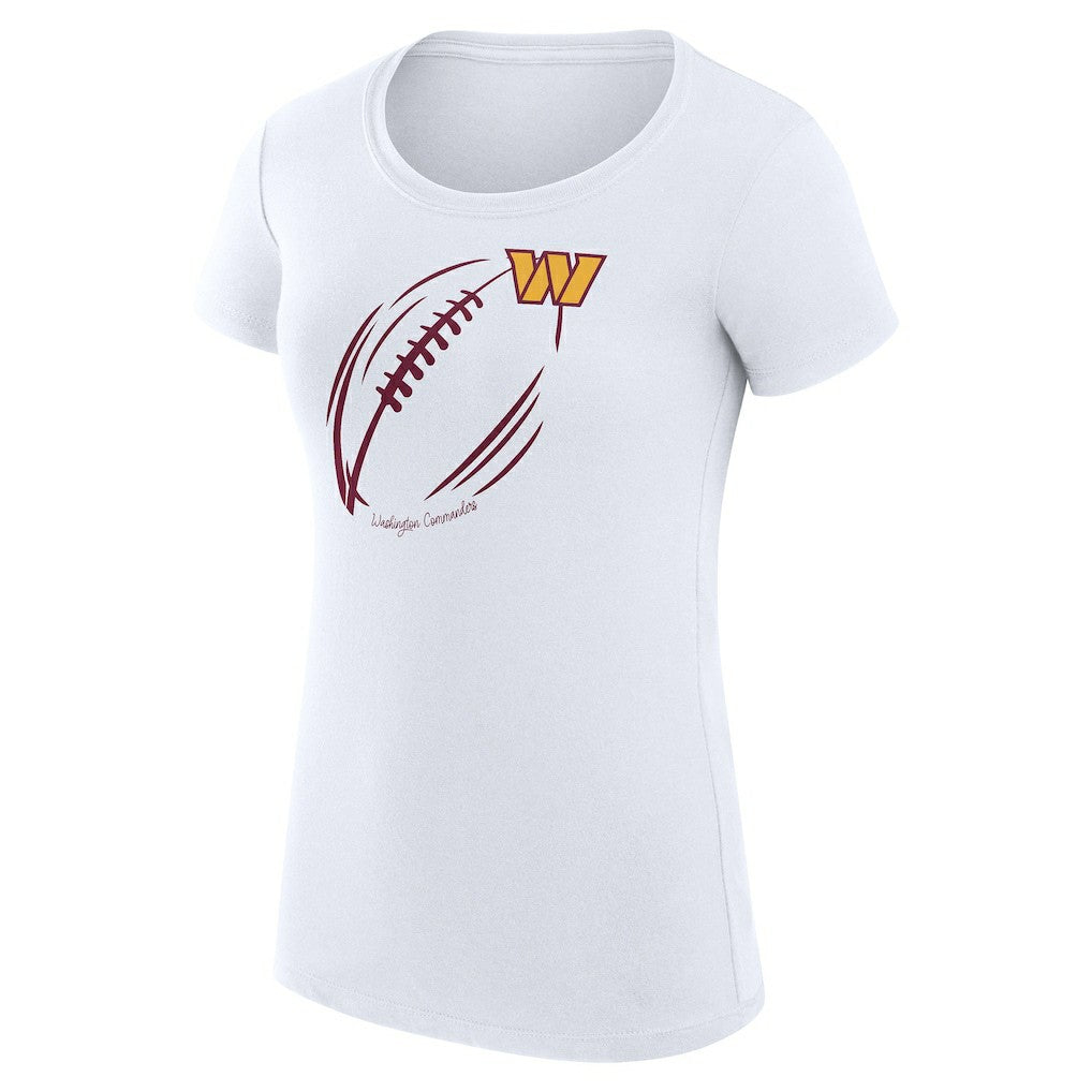 Washington Commanders G-III 4Her by Carl Banks Women's Super-Slim Fit Lightweight Subtle Football T-Shirt - White - NFL