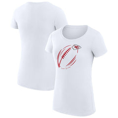 Kansas City Chiefs G-III 4Her by Carl Banks Women's Super-Slim Fit Lightweight Subtle Football T-Shirt - White - NFL