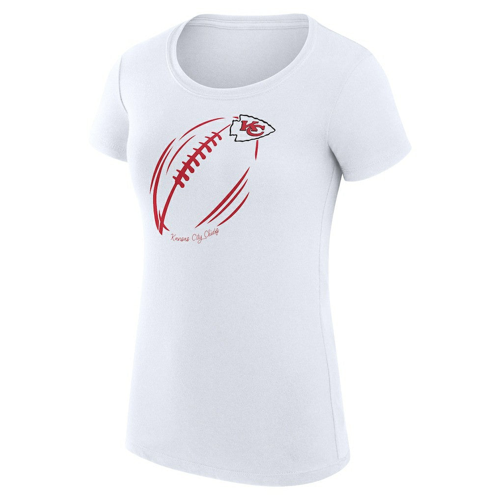 Kansas City Chiefs G-III 4Her by Carl Banks Women's Super-Slim Fit Lightweight Subtle Football T-Shirt - White - NFL