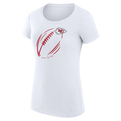 Kansas City Chiefs G-III 4Her by Carl Banks Women's Super-Slim Fit Lightweight Subtle Football T-Shirt - White - NFL