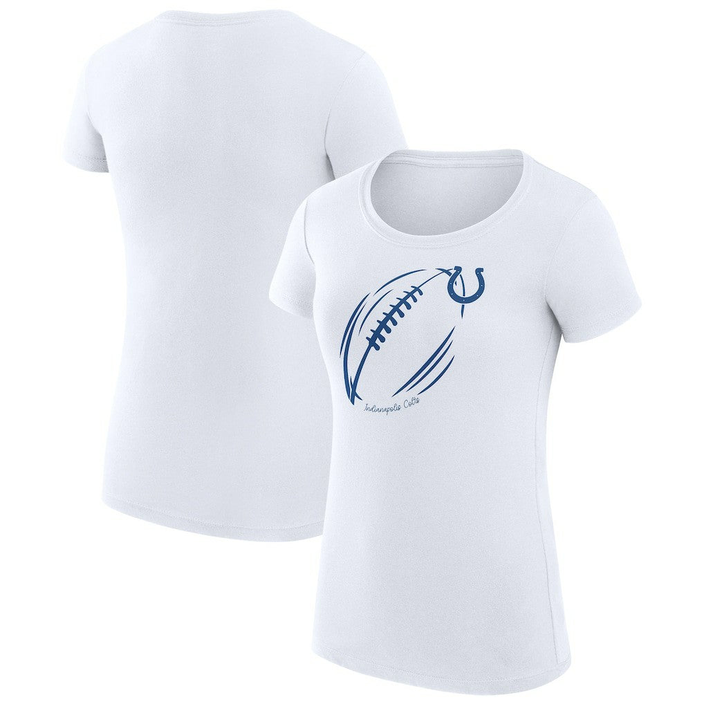 Indianapolis Colts G-III 4Her by Carl Banks Women's Super-Slim Fit Lightweight Subtle Football T-Shirt - White - NFL