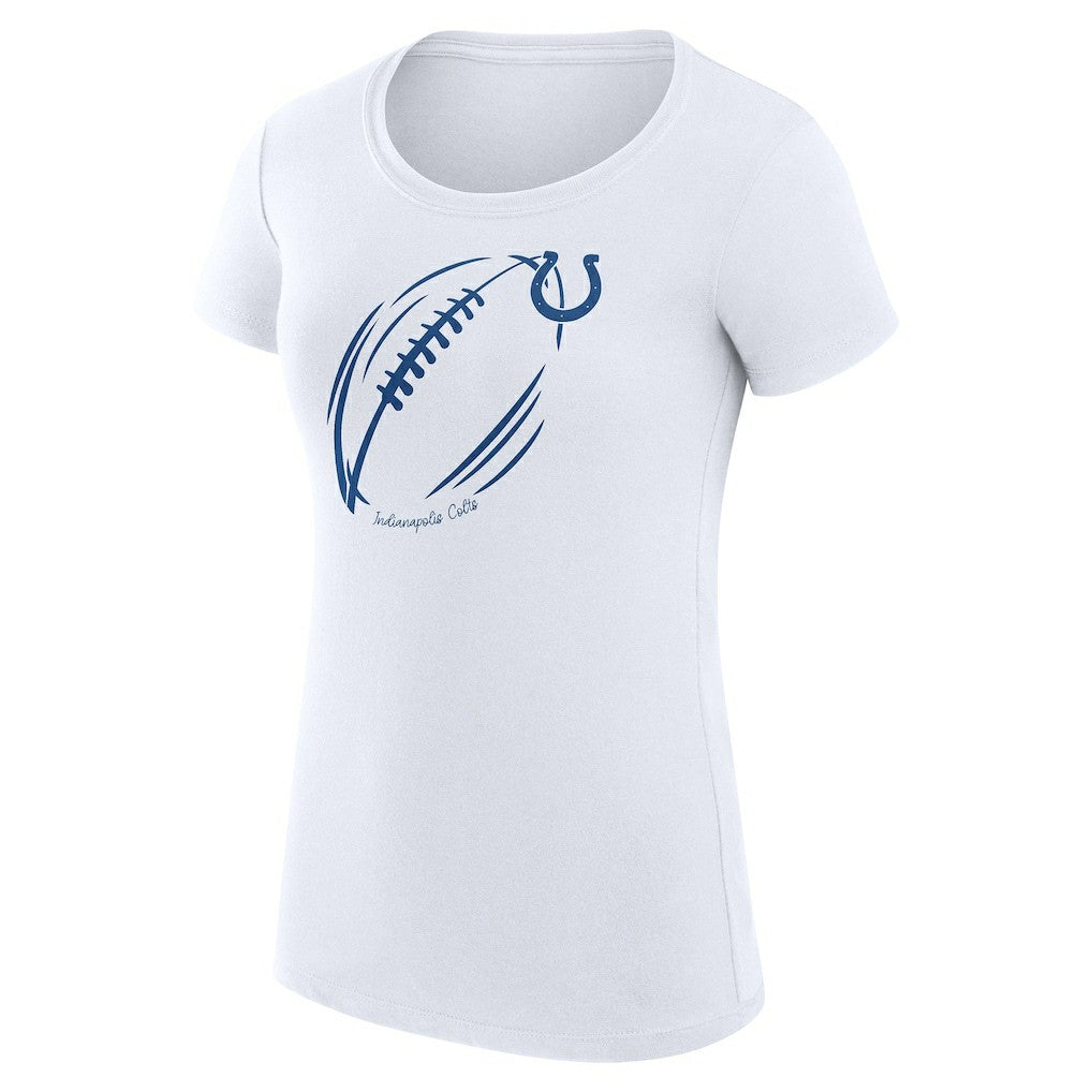 Indianapolis Colts G-III 4Her by Carl Banks Women's Super-Slim Fit Lightweight Subtle Football T-Shirt - White - NFL