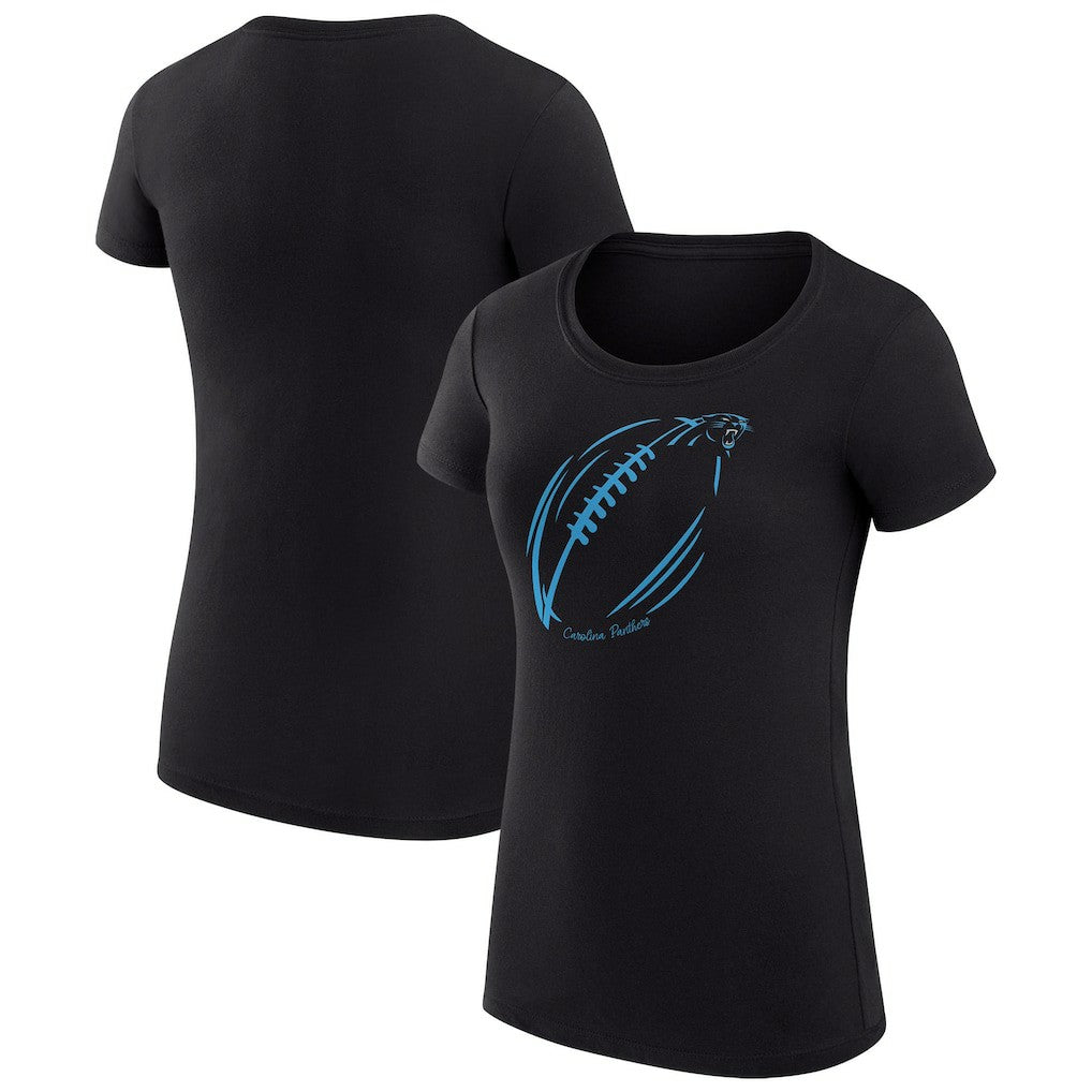 Carolina Panthers G-III 4Her by Carl Banks Women's Super-Slim Fit Lightweight Subtle Football T-Shirt - Black - NFL