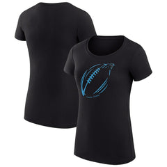 Carolina Panthers G-III 4Her by Carl Banks Women's Super-Slim Fit Lightweight Subtle Football T-Shirt - Black - NFL