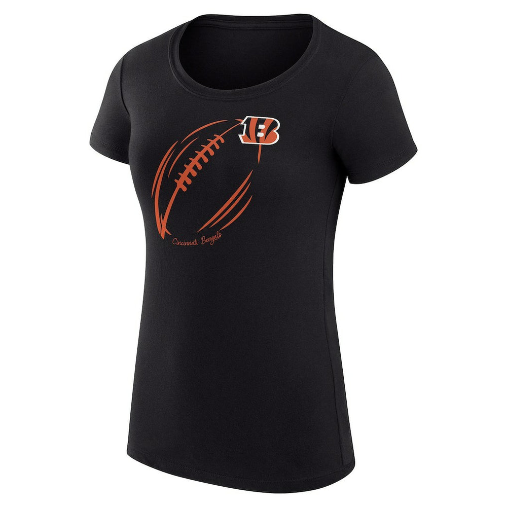 Cincinnati Bengals G-III 4Her by Carl Banks Women's Super-Slim Fit Lightweight Subtle Football T-Shirt - Black - NFL