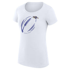 Baltimore Ravens G-III 4Her by Carl Banks Women's Super-Slim Fit Lightweight Subtle Football T-Shirt - White - NFL