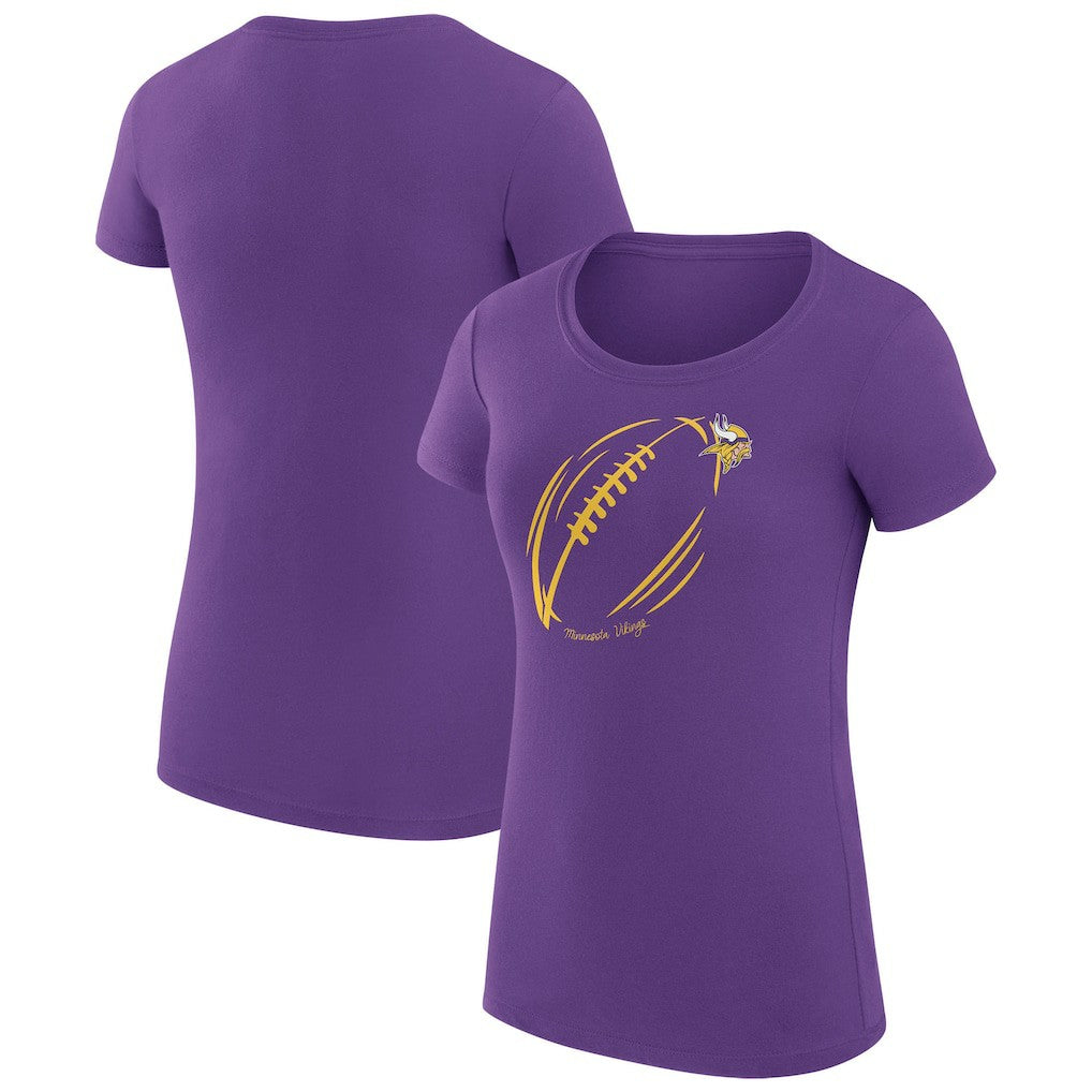 Minnesota Vikings G-III 4Her by Carl Banks Women's Super-Slim Fit Lightweight Subtle Football T-Shirt - Purple - NFL