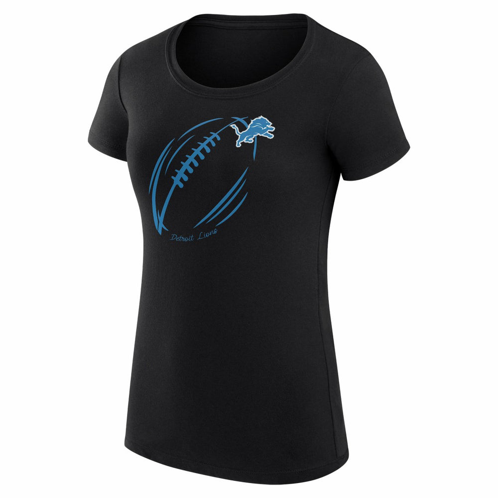 Detroit Lions G-III 4Her by Carl Banks Women's Super-Slim Fit Lightweight Subtle Football T-Shirt - Black - NFL