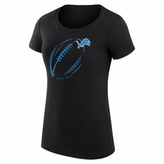 Detroit Lions G-III 4Her by Carl Banks Women's Super-Slim Fit Lightweight Subtle Football T-Shirt - Black - NFL