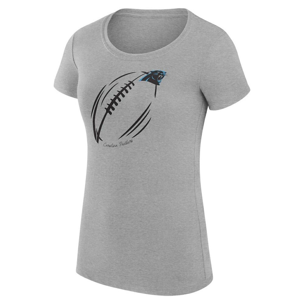 Carolina Panthers G-III 4Her by Carl Banks Women's Super-Slim Fit Lightweight Subtle Football T-Shirt - Heather Gray - NFL