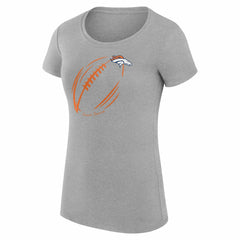 Denver Broncos G-III 4Her by Carl Banks Women's Super-Slim Fit Lightweight Subtle Football T-Shirt - Heather Gray - NFL