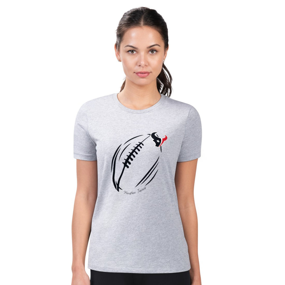 Houston Texans G-III 4Her by Carl Banks Women's Super-Slim Fit Lightweight Subtle Football T-Shirt - Heather Gray - NFL