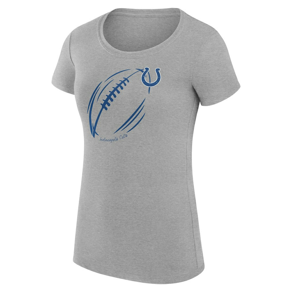 Indianapolis Colts G-III 4Her by Carl Banks Women's Super-Slim Fit Lightweight Subtle Football T-Shirt - Heather Gray - NFL