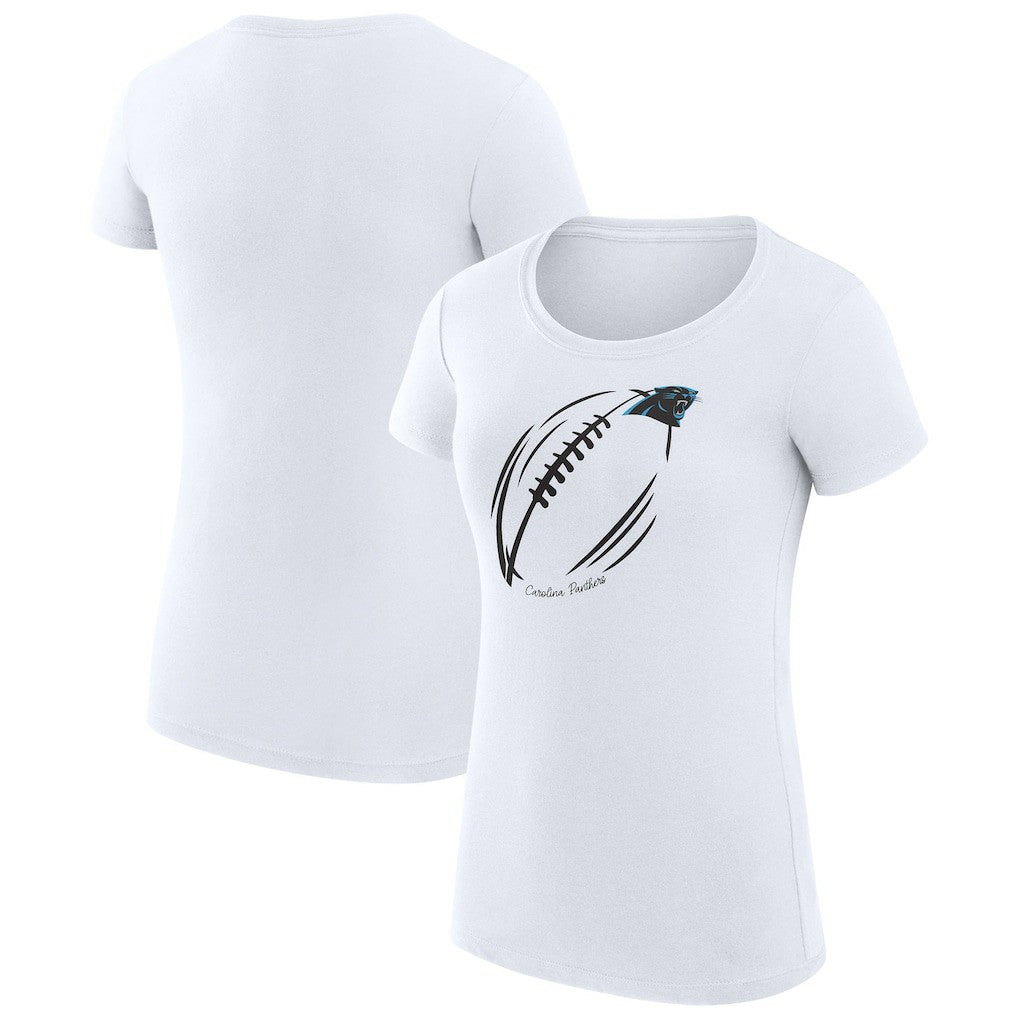 Carolina Panthers G-III 4Her by Carl Banks Women's Super-Slim Fit Lightweight Subtle Football T-Shirt - White - NFL