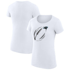 Carolina Panthers G-III 4Her by Carl Banks Women's Super-Slim Fit Lightweight Subtle Football T-Shirt - White - NFL