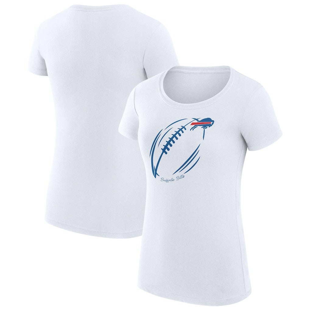 Buffalo Bills G-III 4Her by Carl Banks Women's Super-Slim Fit Lightweight Subtle Football T-Shirt - White - NFL