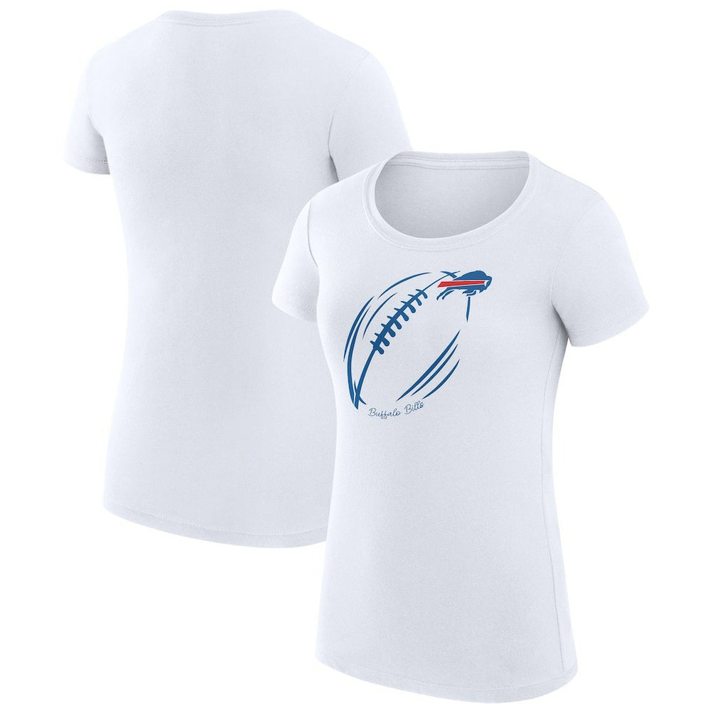 Buffalo Bills G-III 4Her by Carl Banks Women's Super-Slim Fit Lightweight Subtle Football T-Shirt - White - NFL