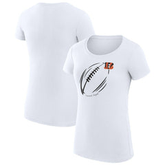 Cincinnati Bengals G-III 4Her by Carl Banks Women's Super-Slim Fit Lightweight Subtle Football T-Shirt - White - NFL