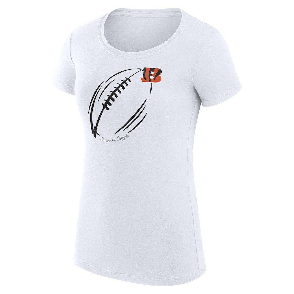 Cincinnati Bengals G-III 4Her by Carl Banks Women's Super-Slim Fit Lightweight Subtle Football T-Shirt - White - NFL