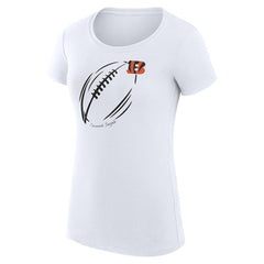 Cincinnati Bengals G-III 4Her by Carl Banks Women's Super-Slim Fit Lightweight Subtle Football T-Shirt - White - NFL