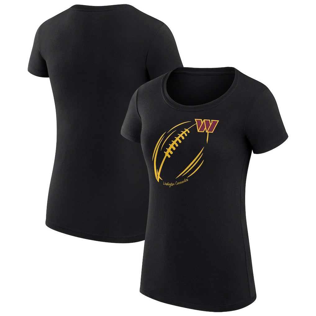 Washington Commanders G-III 4Her by Carl Banks Women's Super-Slim Fit Lightweight Subtle Football T-Shirt - Black - NFL