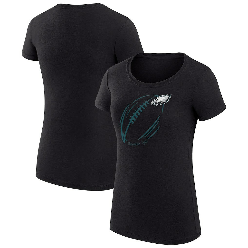 Philadelphia Eagles G-III 4Her by Carl Banks Women's Super-Slim Fit Lightweight Subtle Football T-Shirt - Black - NFL
