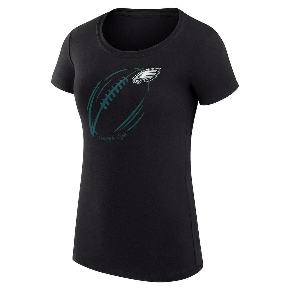 Philadelphia Eagles G-III 4Her by Carl Banks Women's Super-Slim Fit Lightweight Subtle Football T-Shirt - Black - NFL