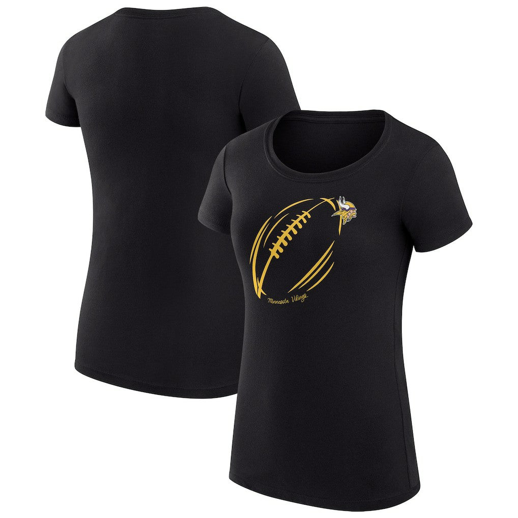 Minnesota Vikings G-III 4Her by Carl Banks Women's Super-Slim Fit Lightweight Subtle Football T-Shirt - Black - NFL