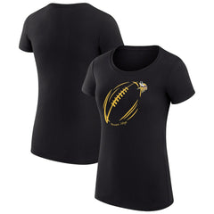 Minnesota Vikings G-III 4Her by Carl Banks Women's Super-Slim Fit Lightweight Subtle Football T-Shirt - Black - NFL