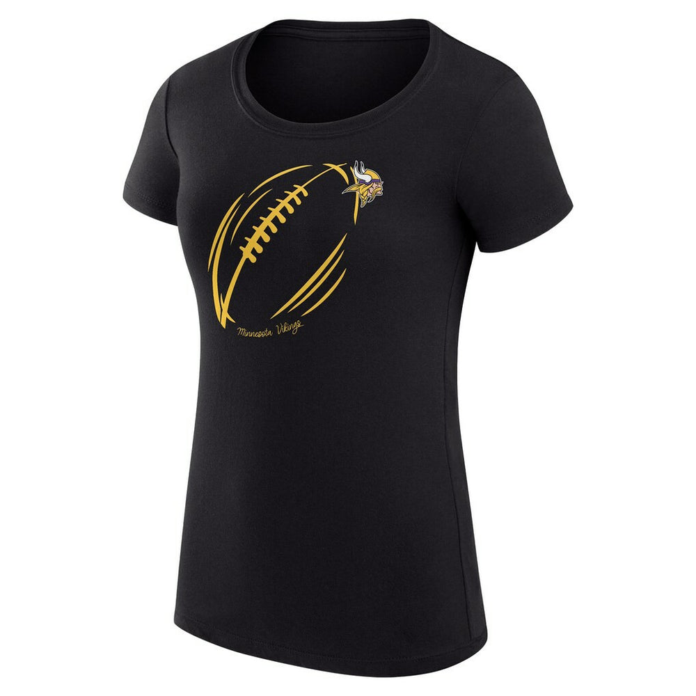 Minnesota Vikings G-III 4Her by Carl Banks Women's Super-Slim Fit Lightweight Subtle Football T-Shirt - Black - NFL