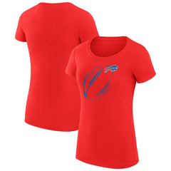 Buffalo Bills G-III 4Her by Carl Banks Women's Super-Slim Fit Lightweight Subtle Football T-Shirt - Red - NFL
