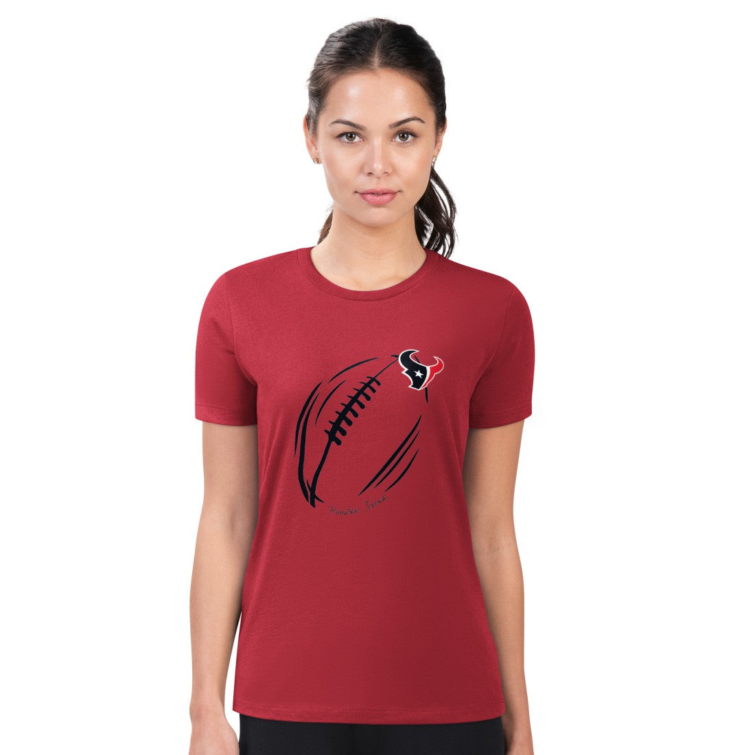 Houston Texans G-III 4Her by Carl Banks Women's Super-Slim Fit Lightweight Subtle Football T-Shirt - Red - NFL