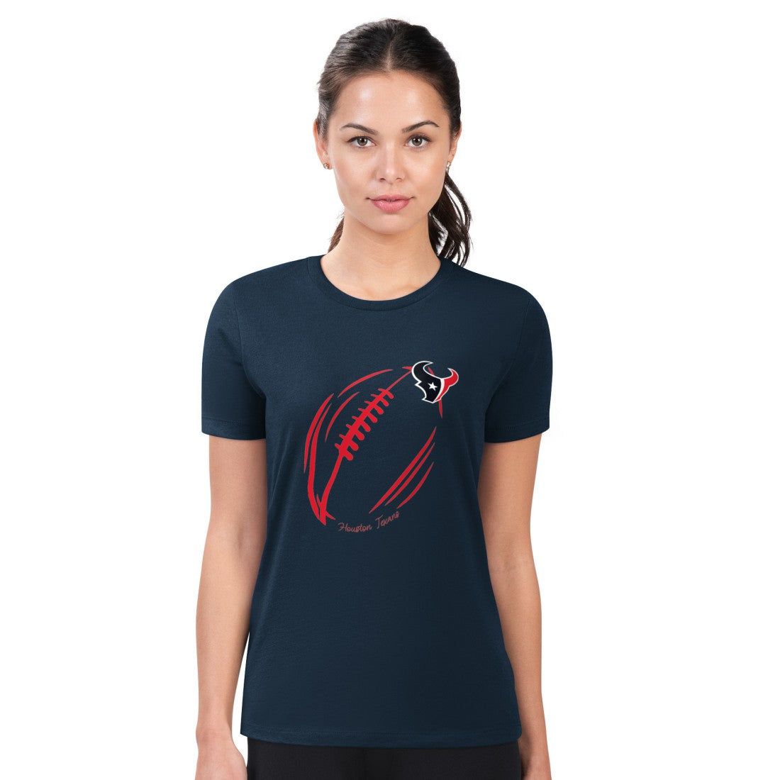 Houston Texans G-III 4Her by Carl Banks Women's Super-Slim Fit Lightweight Subtle Football T-Shirt - Navy - NFL
