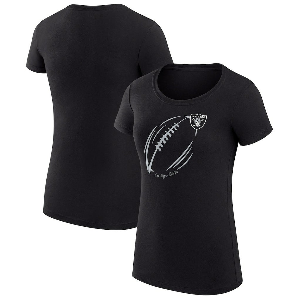 Las Vegas Raiders G-III 4Her by Carl Banks Women's Super-Slim Fit Lightweight Subtle Football T-Shirt - Black - NFL