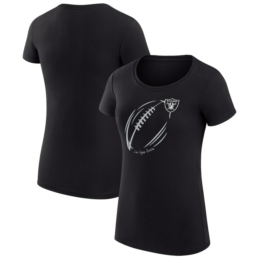 Las Vegas Raiders G-III 4Her by Carl Banks Women's Super-Slim Fit Lightweight Subtle Football T-Shirt - Black - NFL