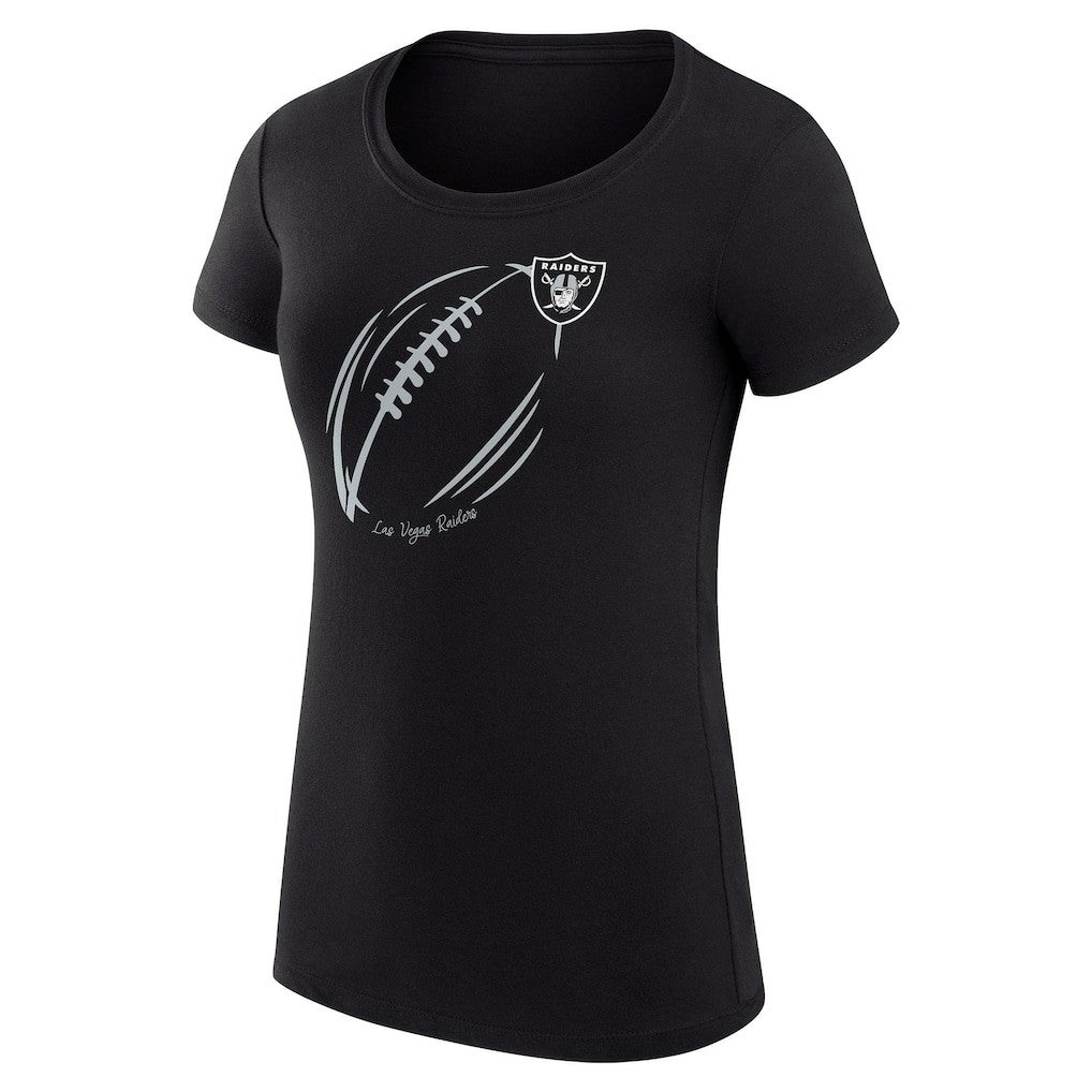 Las Vegas Raiders G-III 4Her by Carl Banks Women's Super-Slim Fit Lightweight Subtle Football T-Shirt - Black - NFL