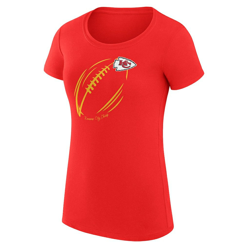 Kansas City Chiefs G-III 4Her by Carl Banks Women's Super-Slim Fit Lightweight Subtle Football T-Shirt - Red - NFL