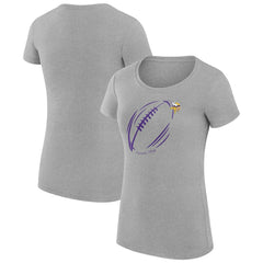 Minnesota Vikings G-III 4Her by Carl Banks Women's Super-Slim Fit Lightweight Subtle Football T-Shirt - Heather Gray - NFL