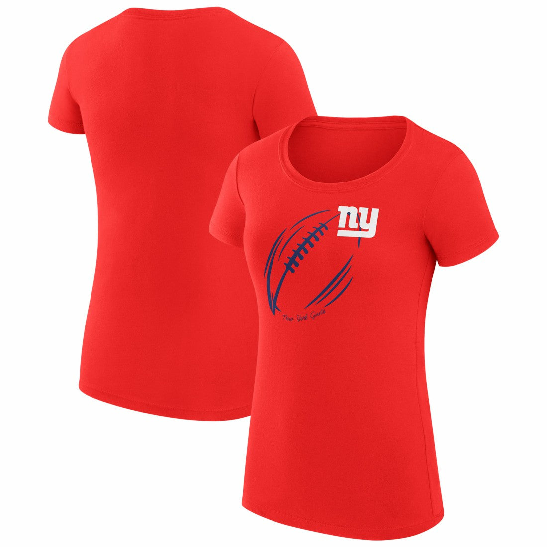 New York Giants G-III 4Her by Carl Banks Women's Super-Slim Fit Lightweight Subtle Football T-Shirt - Red - NFL