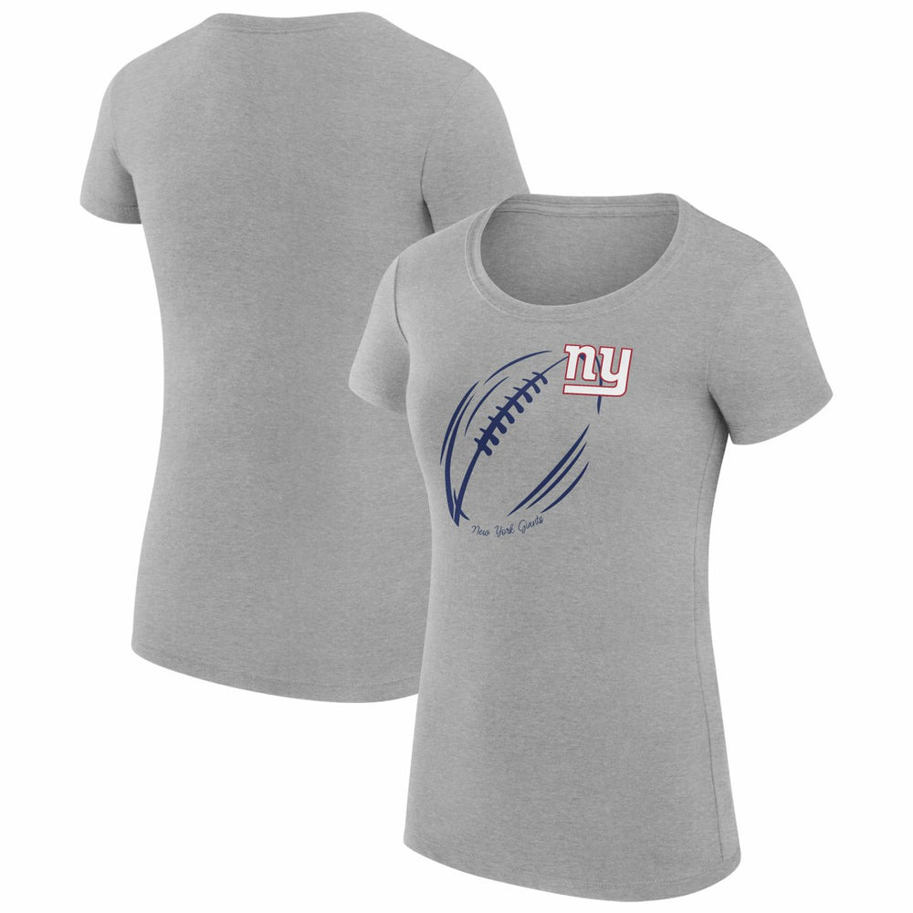 New York Giants G-III 4Her by Carl Banks Women's Super-Slim Fit Lightweight Subtle Football T-Shirt - Heather Gray - NFL