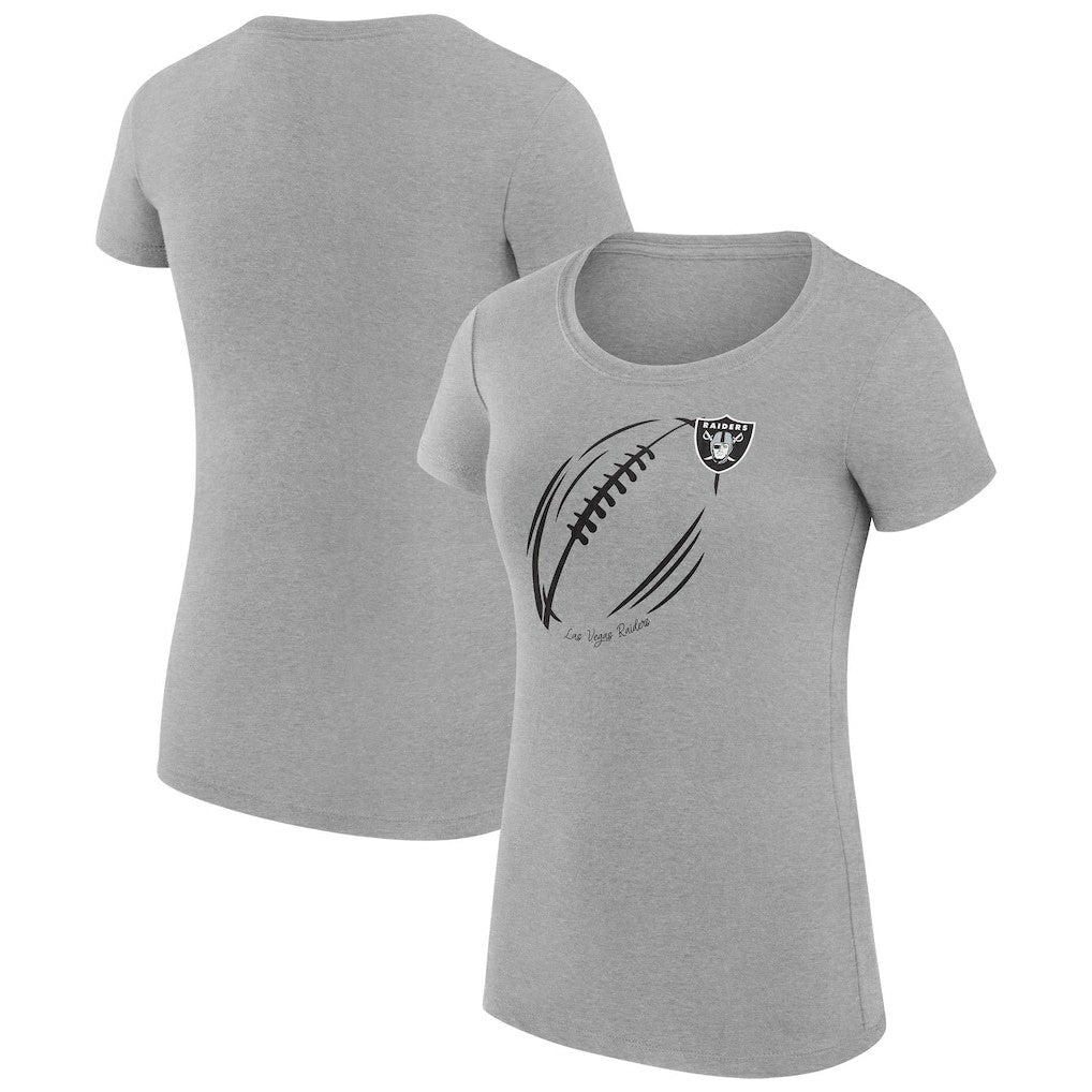 Las Vegas Raiders G-III 4Her by Carl Banks Women's Super-Slim Fit Lightweight Subtle Football T-Shirt - Heather Gray - NFL
