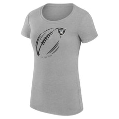 Las Vegas Raiders G-III 4Her by Carl Banks Women's Super-Slim Fit Lightweight Subtle Football T-Shirt - Heather Gray - NFL