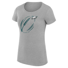 Philadelphia Eagles G-III 4Her by Carl Banks Women's Super-Slim Fit Lightweight Subtle Football T-Shirt - Heather Gray - NFL