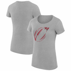 Tampa Bay Buccaneers G-III 4Her by Carl Banks Women's Super-Slim Fit Lightweight Subtle Football T-Shirt - Heather Gray - NFL