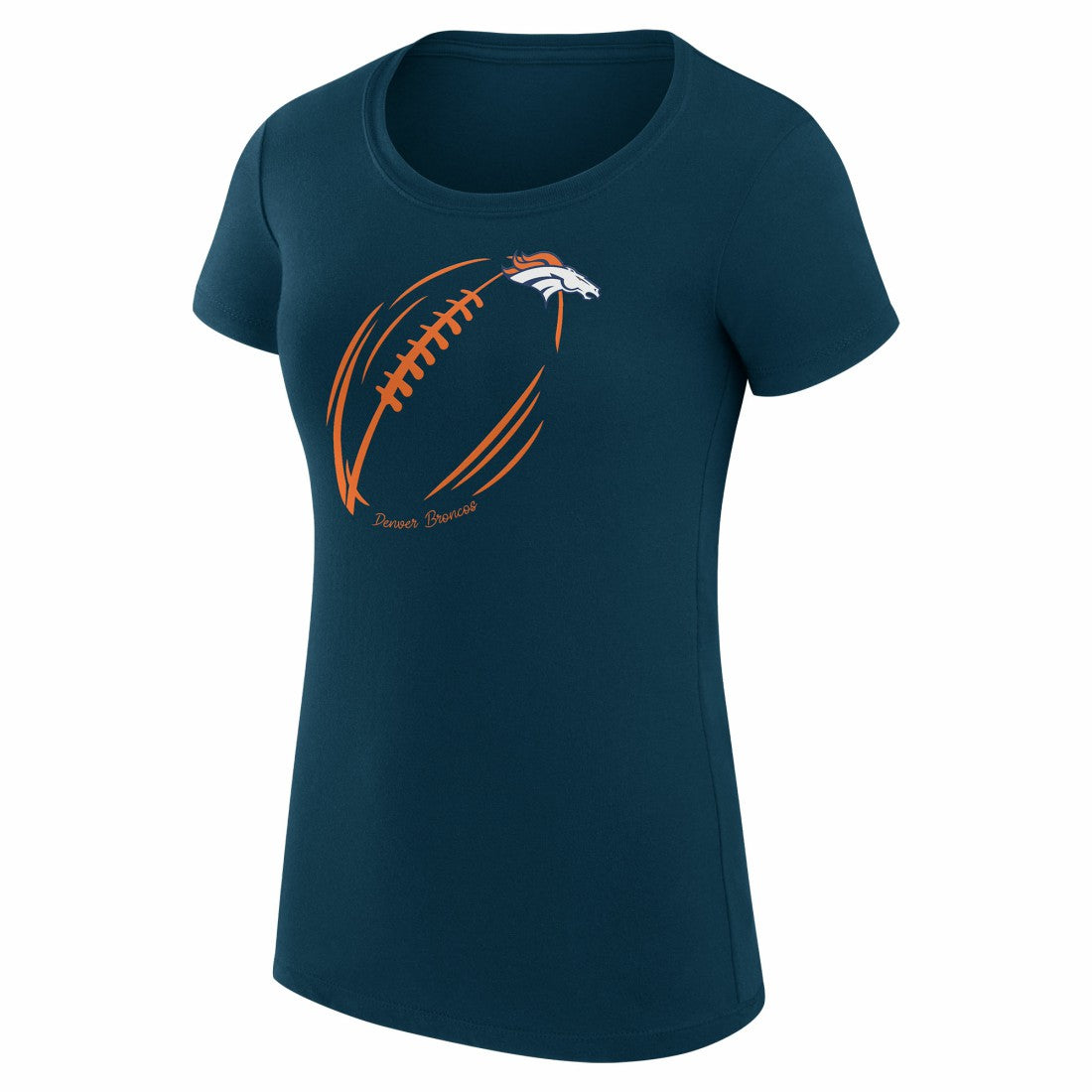 Denver Broncos G-III 4Her by Carl Banks Women's Super-Slim Fit Lightweight Subtle Football T-Shirt - Navy - NFL